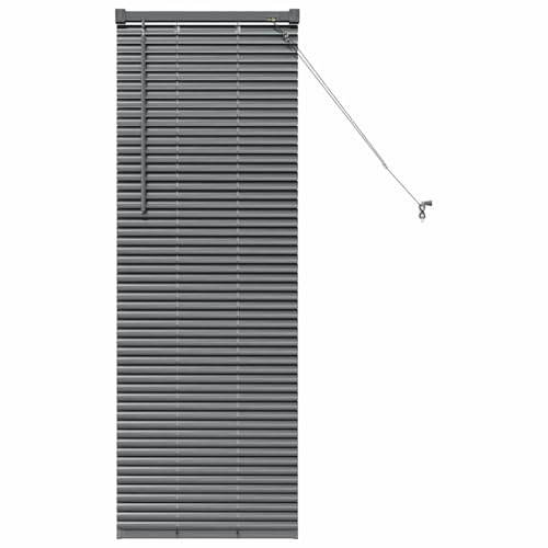Gecheer Persiane Veneziane in Alluminio Grigio Scuro, Tenda per Finestra con Linee Pulite, Lamelle Regolabili, Opacità e Privacy, Struttura Resistente for Interni Moderni, Soggiorno