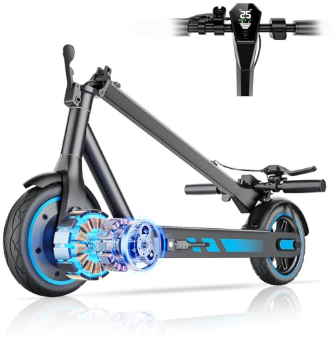 ApexSurge Electric Scooter for Adults, 10 Tires, Powerful 500W Motor, Max 40KM Long Range,Top Speed 25KM/h, Lightweight and Foldable Scooter, Dual Lighting System and Drum Brake, Smart APP Control