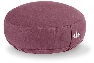 Lotuscrafts® Meditationskissen mit 10 cm Sitzhöhe, extra niedrig, Yoga Kissen mit Dinkelfüllung, Yogakissen Rund, Bodenkissen Rund, Yogakissen Meditationskissen, Bezug waschbar, GOTS Zertifiziert