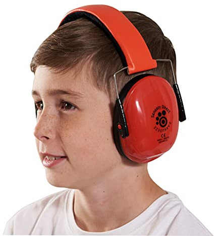 Sensory Direct Ear Defenders - Red, Noise Cancelling Headphone Protection for Kids & Adults with Sensory Integration, Autism, ASD, Asperger's & Sensory Processing Disorder
