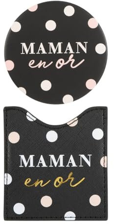 DRAEGER PARIS 1886 - Miroir de Poche Mamie Géniale avec Étui Anti-Rayures - Accessoire Maquillage Compact 8x8,5cm - idée Cadeau Anniversaire, Fête des Mères, Grands-Mères - Style Élégant & Original