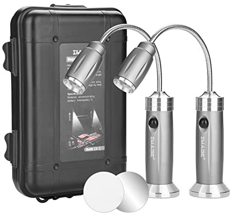 IMAGE Lámpara para barbacoa, 2 unidades, magnética, LED, luz de barbacoa giratoria 360°, iluminación para barbacoa, pícnic al aire libre, regalos para hombres, papá, marido, día del padre