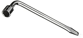 Zeromall Car Spare Tire Wrench, 19mm L-Type Hexagon Slotted End Socket Repair Tool Car Spare Tire Lug Wrench for Jack