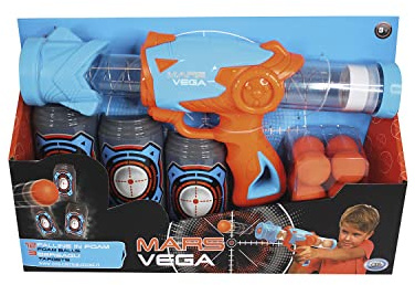 ODS - Mars Vega, Pistola Giocattolo Sparapalline, Incluse 12 Palline in Foam e 3 Bersagli, Lunghezza 29 cm, Età Consigliata +8 Anni