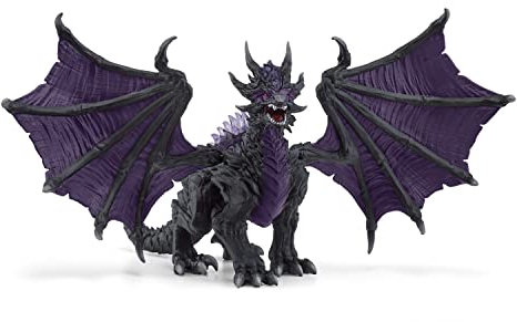 schleich ELDRADOR CREATURES 70152 Schattendrache - Sehr Realistischer Dunkler Schattendrache mit Beweglichen Flügeln - Sehr Robuste Figuren Actionfiguren für Jungen und Mädchen ab 7