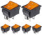 VEXUNGA Interruptor Basculante 16A 250VAC 20A 125VAC Interruptores Conmutador 2Posiciones 4Pines ON-OFF DPST Pulsador Luz Amarilla (Paquete de 6)
