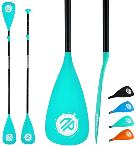niphean SUP Paddel, Schwimmfähiges Kajak Paddel in 3 oder 4 Abnehmbaren Teilen, Verstellbares Doppelpaddel für SUP (198–218 cm), Robuste Stand up Paddle