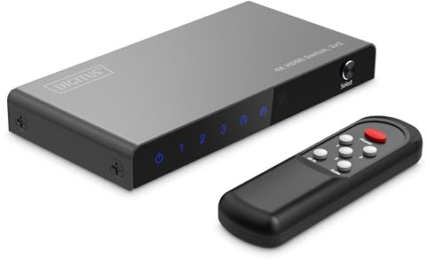 DIGITUS HDMI Switch 3x1 – 3 In 1 Out – UHD 4K/60 Hz – HDCP 2.2 & HDMI 2.0
