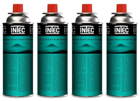 INTEC Set di 4 bombole di Gas da Campeggio 227gr Cartuccia compatta di butano