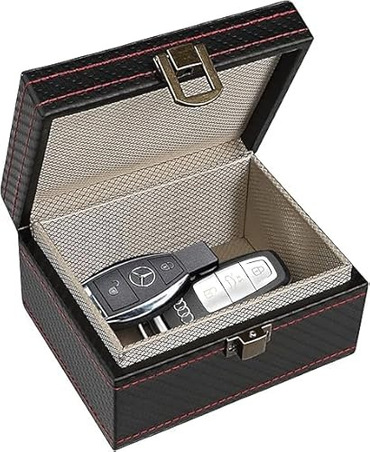 Faraday Box, Faraday Box für Autoschlüssel – RFID Signal Blocker, Diebstahlschutz, Anti-Scanning, Anti-GPS-Tracking, Schlüsselanhänger Signalabschirmung (11.5 * 9 * 6.3CM)