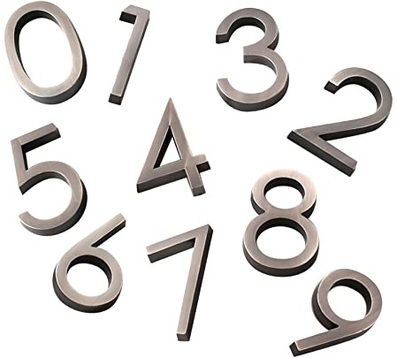 DIYEAH Numeri Civici Adesivi per Porta 6 Cm Set da 10 Pezzi Numeri di Indirizzo Decorativi per Casa Ufficio e Hotel Materiali Resistenti e Uso Prolungato