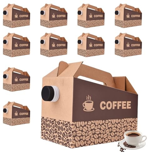 10 Pack 96 oz Disposable Coffee Dispensers, Coffee Box with Handle, easy to carry,suitable for storing hot and cold drinks, coffee boxes for catering, suitable for catering services, offices.
