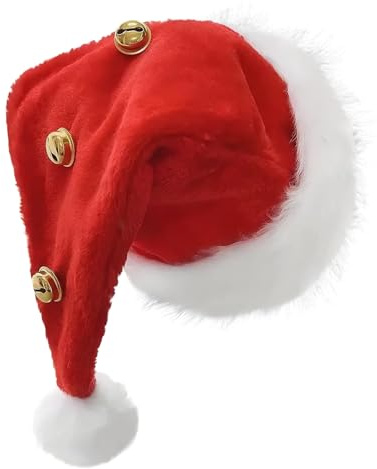 Befeixue Cappello di Babbo Natale, decorazione natalizia stagionale con campane | Cappello da costume per le vacanze – per fotografi pianificatore di eventi, cosplay, appassionati, feste in costume