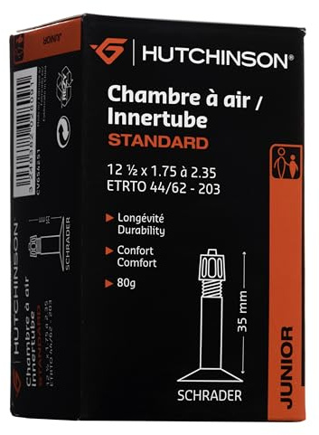 HUTCHINSON - Chambre À Air - VTT - Standard - Résistance Et Anti-Crevaison - Valve Schräder - Épaisseur 0.9 mm - 35 MM - 12,5 x 1,75-2,35