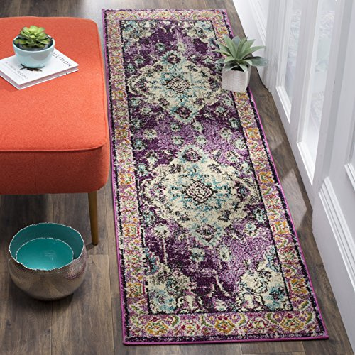 SAFAVIEH Monaco Runner Rug 2'2x6', Violet & Light Blue MNC243L