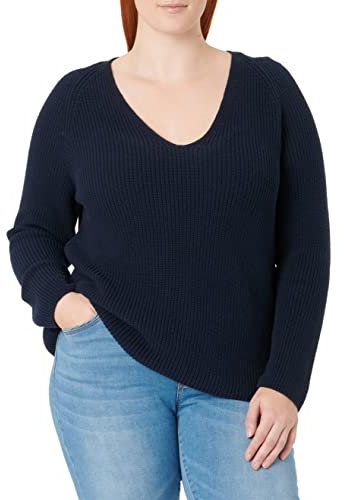Marc O'Polo Damen B01605960097 Pullover Aus Organic Cotton, Lässig-sportlicher Pulli, Lockerer Strickpullover Mit V-Auschnitt, 881, L EU