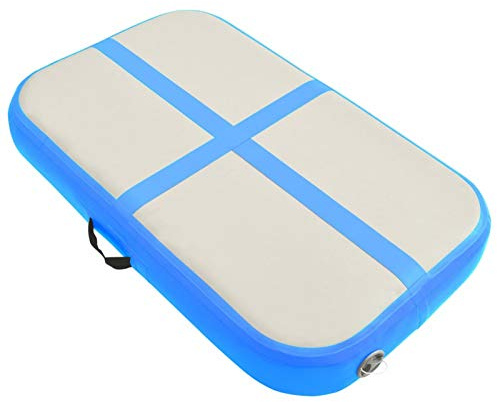 vidaXL Esterilla Inflable de Gimnasia con Bomba Estera Ejercicio Colchoneta Yoga Parque Escuela Clube Deportivo Antideslizante PVC Azul 60x100x10 cm