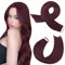 Moresoo Tape Extensions Echthaar Rotwein Haarverlängerung Echthaar Extensions Tape 35 cm #99J Weinrot Seamless Tape in Extensions Echttaar Skin Weft Unsichtbare Extensions Echthaar Tape 20pcs 40g