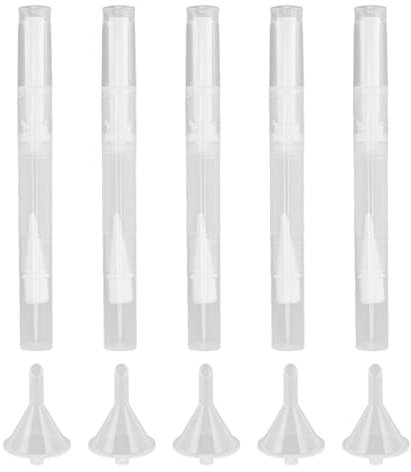 Nagelbandsolja Penna, 5 Set 5ml Tom Nagelolja Penna Transparent plaströr Nylonfiberborste Nagelolja Penna för resor