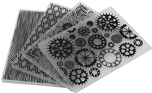 Dossiers de Gaufrage pour la Fabrication de Cartes, Dossiers de Gaufrage Big, Dossiers de Gaufrage 4 Pièces Dossiers de Gaufrage en Plastique Modèle de Gaufrage