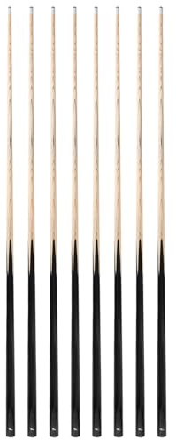 HMQQ 58 One Piece Pool Cue Stick with 13MM Leather Tip, Weight 20OZ Billiards Cue Stick,Black Pool Stick Set of 8