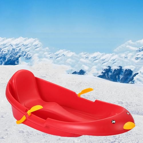 Thickened Wear-Resistant Sled, Winter Sled, Children's Snowboard Sled, Plastic Sled, Adult Sled with Backrest