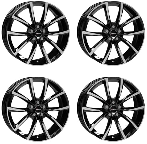 4x Autec rims alloy rims ASTANA 9.0x21 ET35 5x112 Schwarz poliert compatible with Mercedes-Benz S E GLC GLA GLS EQE GLB AMG GL EQC EQS