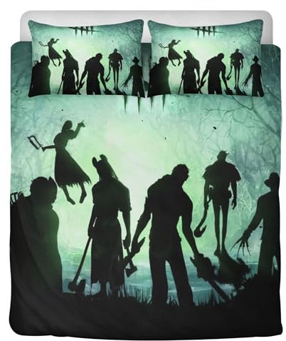 STARSAY Dead by Daylight Bettwäsche 135x200cm Bettbezug + 2 Kissenbezug,Kinder Bettwäsche-Sets Mit Reißverschluss Junge Geschenke Spielfans (Horrorspiel)