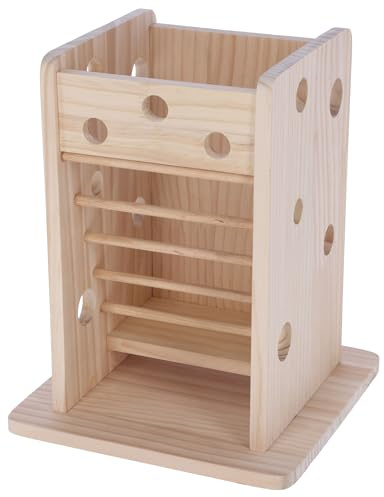 Kerbl Pet Torre de heno y Verduras, para Conejos, Producto 2 en 1, Fácil de llenar, para Uso en Interiores y Exteriores, Soporte Resistente, Natural, 24x24x30 cm