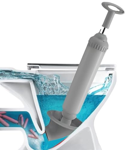 Ventouse WC, Deboucheur Canalisation Professionnel Déboucheur de Toilettes à Pression Caoutchouc Pompe Deboucheur Canalisation, pour Déboucher les Toilettes,Lavabo,Baignoire,Drain de Sol,Evier(Gris)