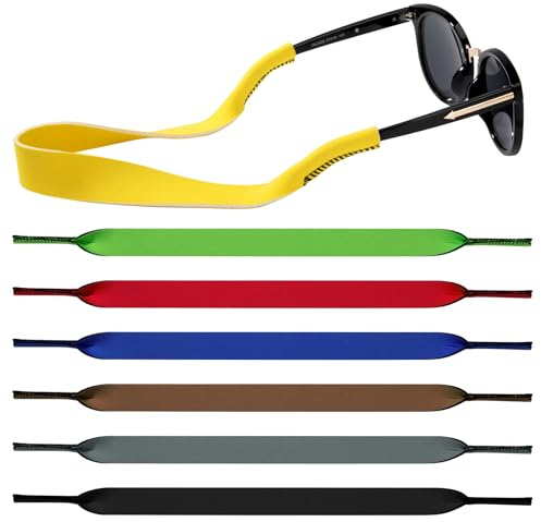 Jesustree Cordón Elástico Neopreno para Gafas, 7 Piezas Correa de Gafas de Sol, Banda Elástica Antideslizantes, Cinta Retenedores de Gafas Deportivas de natación y graduadas para Mujer Hombre Niños