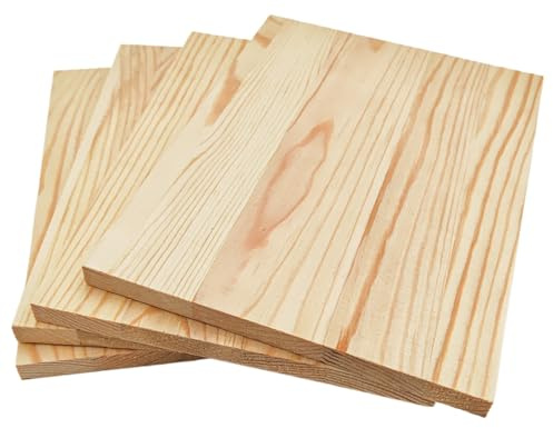 4 x rektangulära träskivor omålade för pyssel, 20 x 15 x 1 cm i vitt för snideri, målning och bränning