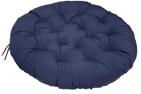 Cuscino rotondo per sedia sospesa, colore blu navy, 100 x 100 cm, lavabile, per esterni, perfetto per patio e portico, comodo cuscino rotondo per il relax