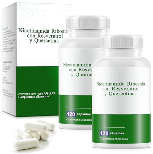 Nicotinamida Ribósido con Resveratrol y Quercetina 120 Cápsulas,Complemento Alimenticio (2PCS)
