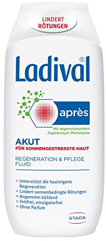 Ladival Akut Après Beruhigungs-Fluid – Kühlende After Sun Lotion zur Hautregeneration nach dem Aufenthalt in der Sonne – 200 ml (1er Pack)