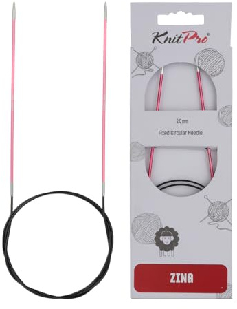 KnitPro Maglia PRO 80 cm x 2 mm Ferri da Maglia di Alluminio Zing Rose fissati Circolare