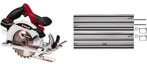 Einhell Scie circulaire portative sans fil TE-CS 18/165-1 (réglage sans outil de la profondeur de coupe et de l’angle d’inclinaison, vendue sans batterie ni chargeur) Livré avec Rail de Guidage 100cm