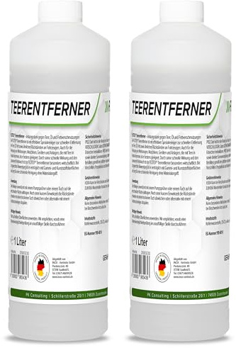 Flotex Dissolvant de goudron, 2 x 1 l de nettoyant pour goudron, dissout les résidus de goudron, de graisse, de bitume et d'huile