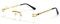 LIGOES Randlose Rechteckige Sonnenbrille Grün Blau Spiegelglas Sonnenbrille Damen Uv400 Retro Herren Getönte Shades (gold mit klar)