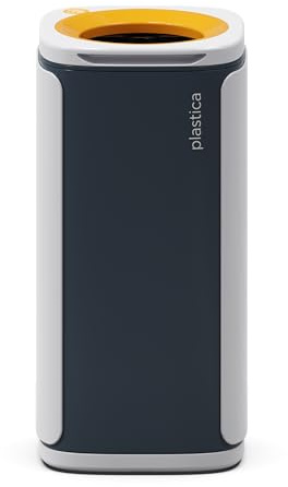 Cestino raccolta differenziata 60L KOBRA WASTEE, Pattumiera design con magneti, Bidone spazzatura Plastica Carta Vetro Metallo Indifferenziata Umido per interni e esterni, elegante 100% Made in Italy.