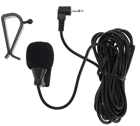 eMagTech 1 x klämma mikrofon GPS stereo radio trådbunden bil mikrofon spänne klistra typ med mikrofon svamp svart 60 Hz – 15 KHz, 2,5 mm