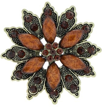 spille gioiello Corpetto di fiori in resina retrò spilla di diamanti spilla per colletto di abbigliamento gioielli con fibbia per sciarpa marrone