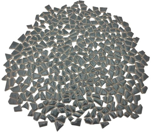 Carreaux de mosaïque en céramique irrégulière, 500 g, 0,5 x 2 cm, petits morceaux de mosaïque pour bricolage, loisirs créatifs, décoration murale (gris)