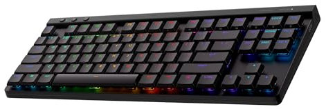 Logitech G G515 Lightspeed TKL profilé Clavier Gaming sans Fil, LIGHTSYNC RVB, Profil utra-Plat sans pavé numérique, Touches en PBT, Contacts mécaniques linéaires, Clavier Français AZERTY - Noir