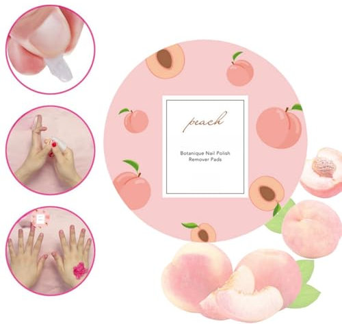 48pcs Peach Nail Varnish Remover Pads - Gel & Regular, Portable Wipes, Lint Free