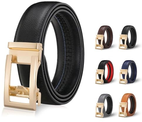 UPOI Majestic Gürtel Damen,Automatik Ledergürtel Herren Western Belt Easy-Click Damen-Gürtel Dekorativen Taillengürtel Mit Goldfarbener Schnalle Ohne Löcher Für Business Anzug Und Kleider Hosen Jeans