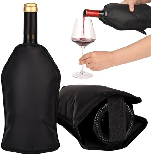 BSSmmai Set di 2 manicotti refrigeranti per vino, spumante, bottiglia