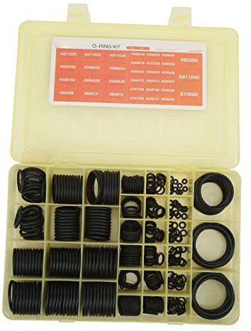 HELEVIA 383 Pieces O Ring Assortment Set, Hydrogenated Nitrile Rubber Seal Kit, Replacement for HITACHI EX Excavator with Air Conditioning System Seal Kit