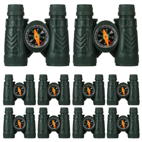 VALICLUD 10Pcs Mini Binoculars Toy with Compass Children Binoculars for Outdoor Nature Exploration Kids Bulk for Camping Sightseeing and Adventure Play
