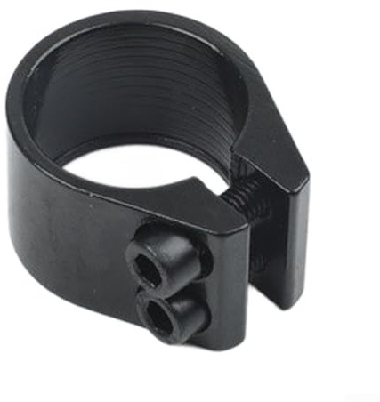 Collier de serrage pour tige de selle de vélo - 31,8 mm - Double boulon - Alliage - Pour cadre de vélo électrique - Fixation de tige de scooter - Noir et argenté - Pièce de rechange (noir)